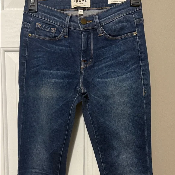 👖 FRAME Le Skinny de Jeanne Jeans Size 24 | Premium Stretch Denim Medium Wash - Picture 5 of 8